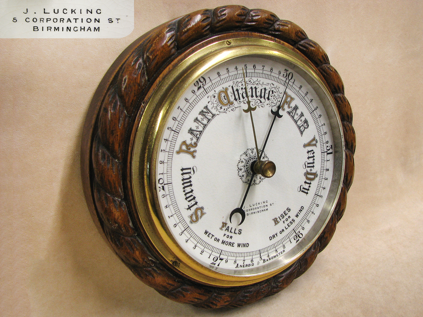 19th century ropetwist J. Lucking barometer